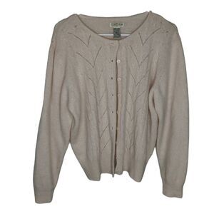 Yarn Works Lambs Wool Rabbit Hair Blend Baby Pink Button Down Sweater